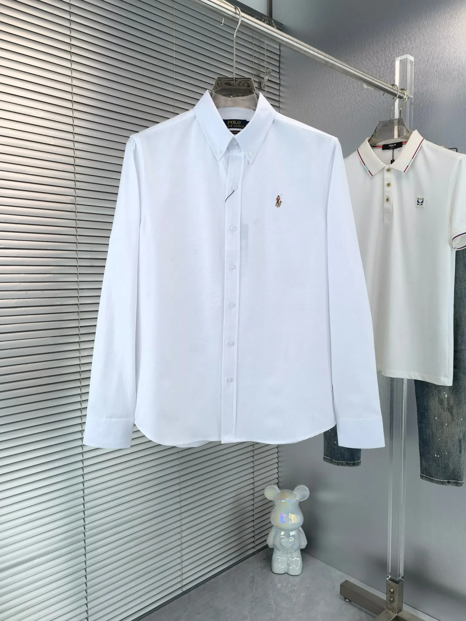 P210 🌸 (11 colors) Ralph Lauren polo long-sleeved classic popular shirt, collection picture➕detail picture❗Pure cotton Oxford fabric, the material is crisp and textured, not soft at all, and the upper body is stylish❗️❗️ Color: Picture color, Size: M---xxL